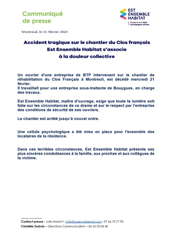 CP - accident de chantier